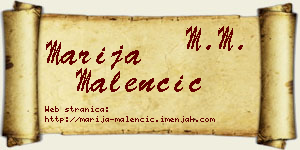 Marija Malenčić vizit kartica